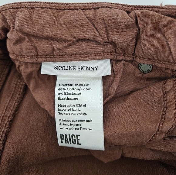 Paige Skyline Low Rise Skinny Jeans in Distressed Rust Size 28 - Picture 6 of 13